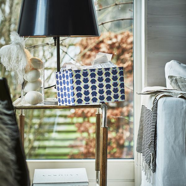 Коробка с крышкой, синий/с рисунком 18x25x15 см IKEA TJENA ТЬЕНА 004.678.47 - фото 2