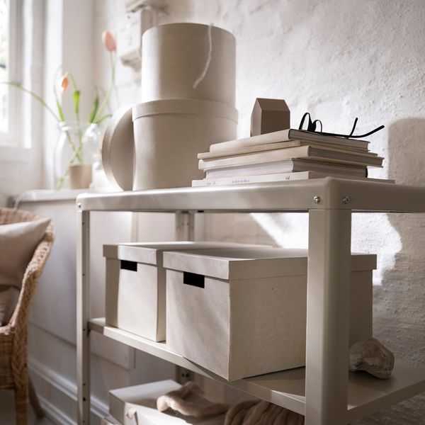 Коробка с крышкой, 25x35x20 см, естественный, бежевый IKEA RÅGODLING 405.658.03 - фото 6