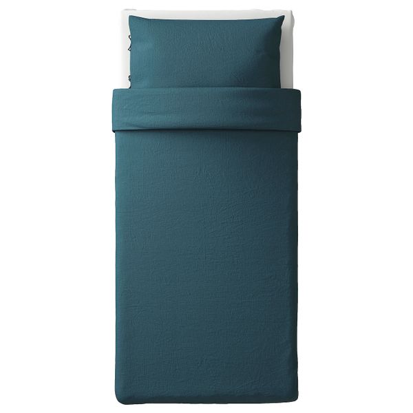 Пододеяльник и наволочка, темно-синий 150x200/50x70 см IKEA PUDERVIVA ПУДЕРВИВА 504.671.85 - схема-чертеж с размерами