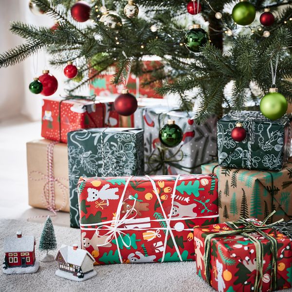 Рулон оберточной бумаги, анималистический орнамент красный 3x0.7 м IKEA VINTER 2021 ВИНТЕР 2021 904.992.74 - схема-чертеж с размерами