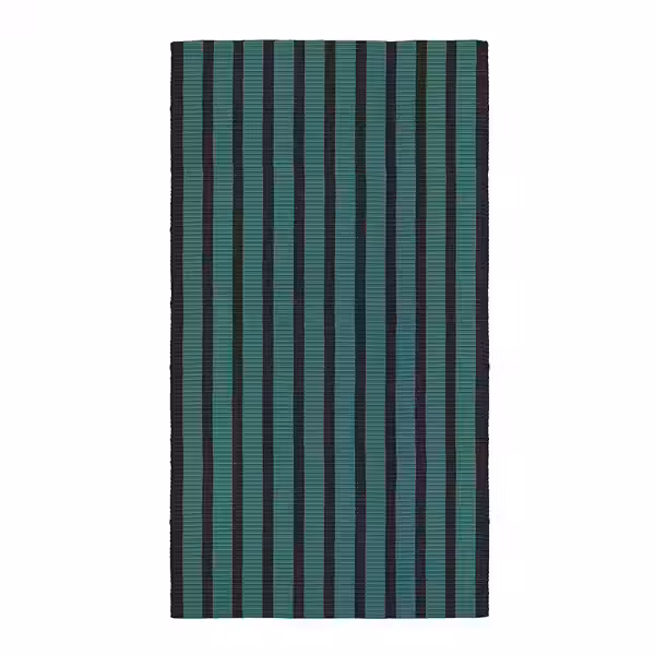 VÄGSKYLT ВЭГСКЮЛТ Ковер, безворсовый - сине-зеленый/чёрный 80x150 см - фото 1
