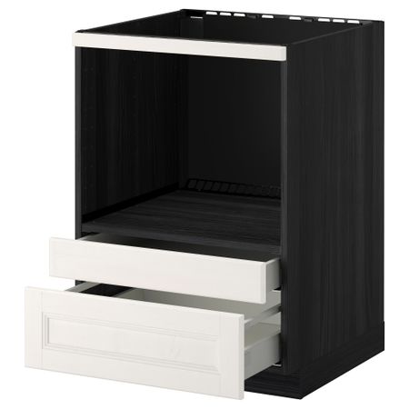 Напольный шкаф для комбинирования СВЧ, ящики МЕТОД / МАКСИМЕРА, черный, Лаксарби белый (60x60 см)