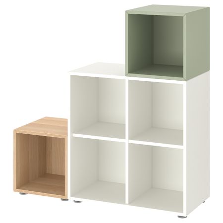 Комбинация шкафов с ножками, 105x35x107 см, белый, светло-зеленый IKEA EKET ЭКЕТ 194.904.66