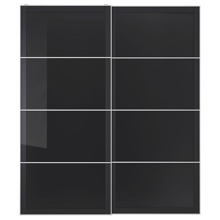 Пара раздвижных дверей, серое стекло 200x236 см IKEA УГГДАЛЬ 793.117.49