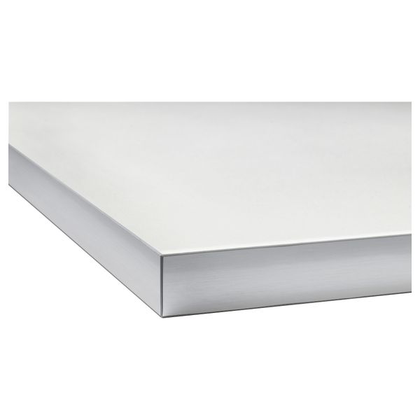 Столешница, двусторонняя ХЭЛЛЕСТАД, белый, под алюминий с окантовкой под металл - фото 8