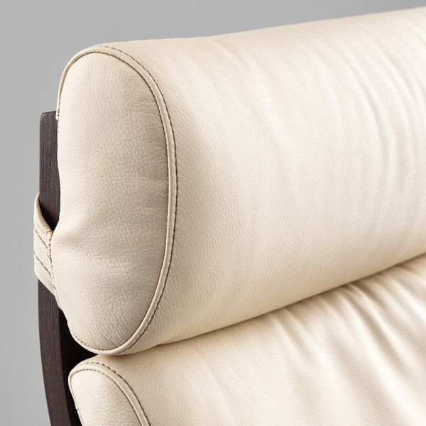 Кресло, черно-коричневый/Глосе белый с оттенком IKEA POÄNG ПОЭНГ 092.514.66 - фото 4