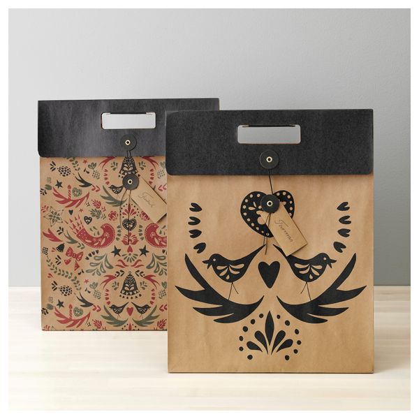 Подарочный пакет ВИНТЕР 2016, естественный различные орнаменты (33x42 см) - фото 2