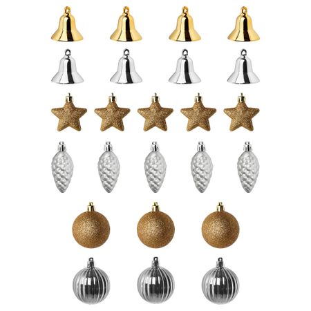 Подвесные украшения, 24 предмета ВИНТЕР 2018, золотистый/серебристый