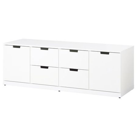 NORDLI Комод с 6 ящиками - белый 160x54 см