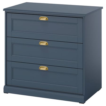 FÅGELFJÄLLET Комод с 3 ящиками - серо-синий темный 82x51x78 см