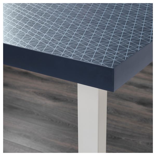 Стол ЛИННМОН / АЛЕКС, геометрический синий, белый (120x60 см) - фото 3