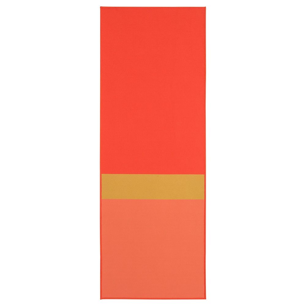 Ковер безворсовый, красный, желтый 55x150 см IKEA GRÄSTED ГРЭСТЕД 804.187.87 - фото 1