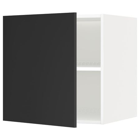 Верхний шкаф на холодильник/морозильн, белый/Юдевалла антрацит 60x60 см IKEA METOD МЕТОД 292.404.10