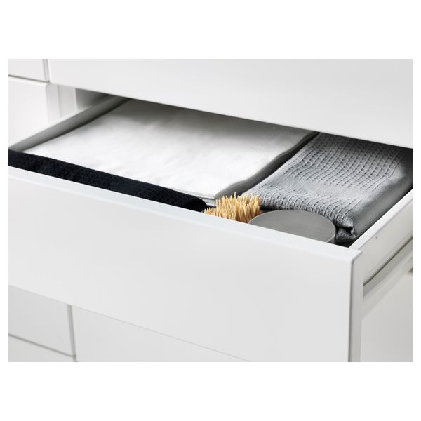 Навесной шкаф с дверцей, 2 ящика МЕТОД / ФОРВАРА, черный, Нодста белый - схема-чертеж с размерами