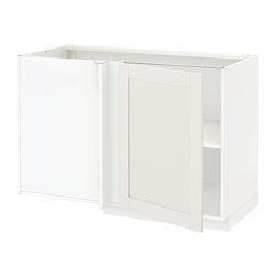 Угловой напольный шкаф с полкой, 128x68 см, белый/Sävedal белый IKEA METOD 594.658.94 - фото 3