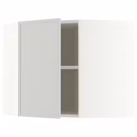 METOD Угловой навесной шкаф с полками - белый/Aspudden светло-серый 68x60 см