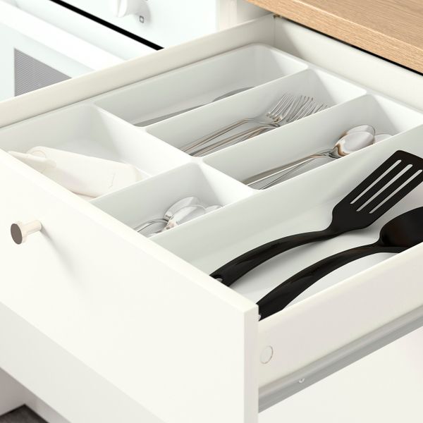 Напольный шкаф с дверцами и ящиком, белый 180 см IKEA KNOXHULT КНОКСХУЛЬТ 303.485.27 - фото 4