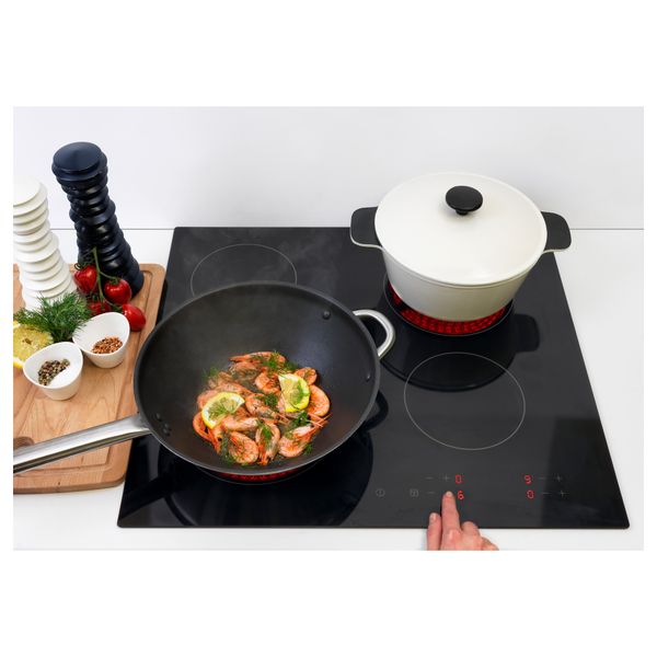 Варочная панель стеклокерамика БАРМХЭРТИГ, черный (59 см) - схема-чертеж с размерами