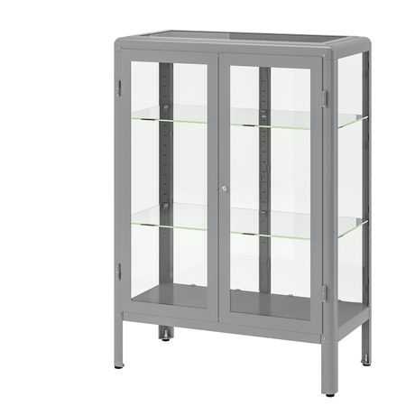 Шкаф-витрина, серый 81x113 см IKEA ФАБРИКОР 303.631.79
