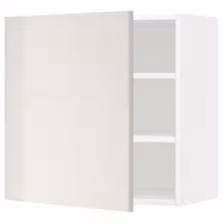 METOD Навесной шкаф с полками - белый/Ringhult светло-серый 60x60 см
