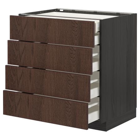Напольный шкаф 4фасада,2нзк, 3 средних ящик, 80x60 cm IKEA METOD МЕТОД, MAXIMERA МАКСИМЕРА 494.056.50