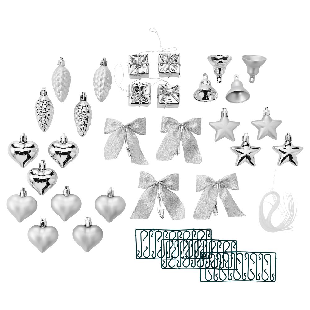 Подвесные украшения, 29 предмета ВИНТЕР 2015, серебристый - схема-чертеж с размерами