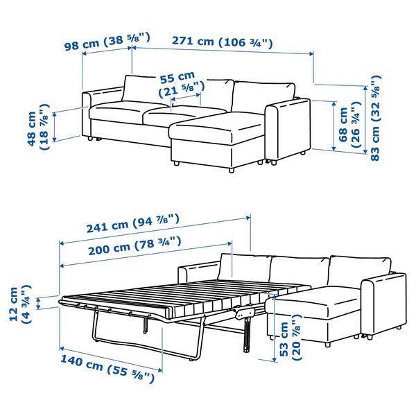 IKEA, дополнительный ракурс - схема-чертеж с размерами