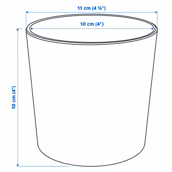 BOYSENBÄR Кашпо - д/дома/улицы светло-серый 9 см - схема-чертеж с размерами