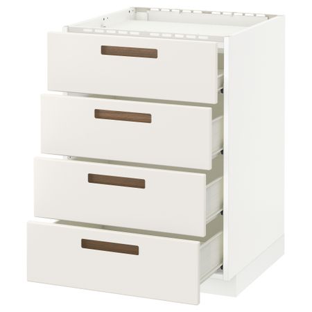 Напольный шкаф, 4 фронтальных панели, 4 ящика МЕТОД / ФОРВАРА, белый, Мэрста белый