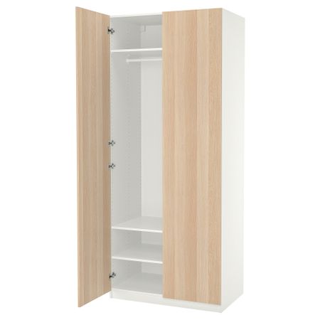 Гардероб, 100x60x236 см, белый, под беленый дуб IKEA PAX ПАКС, FORSAND ФОРСАНД 095.026.67