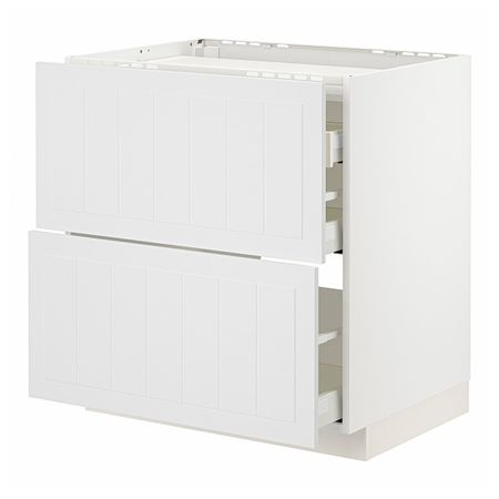 Шкаф для варочной панели/2фасада/3ящ, белый/Стенсунд белый 80x60 см IKEA METOD МЕТОД / MAXIMERA МАКСИМЕРА 894.097.12