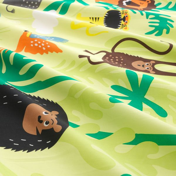 Пододеяльник и 1 наволочка, зверюшка/зеленый 150x200/50x70 см IKEA DJUNGELSKOG ДЬЮНГЕЛЬСКОГ 803.935.22 - фото 6