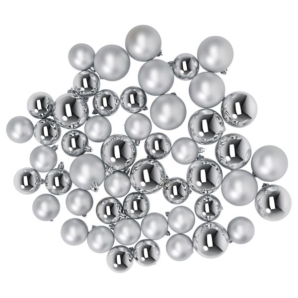 Украшение шар, 50 шт. ВИНТЕР 2015, серебристый - схема-чертеж с размерами