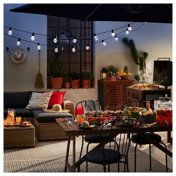 Модульный угловой 4-местный диван, садовый, с табуретом для ног коричневый/Холло черный IKEA СОЛЛЕРОН 092.611.87 - фото 3