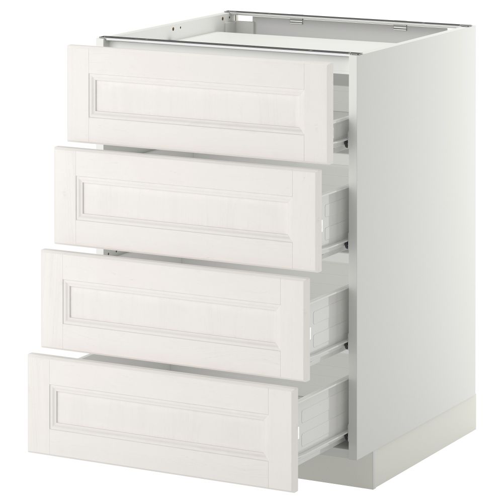 Напольный шкаф, 4 фронтальных панели, 4 ящика МЕТОД / ФОРВАРА, белый, Лаксарби белый - фото 1
