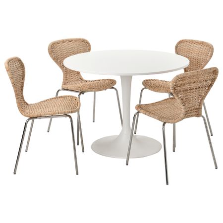 Стол и 4 стула IKEA DOCKSTA ДОКСТА, ÄLVSTARR ЭЛЬВСТАРР 394.815.74