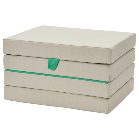 SLÄKT Пуф/матрас, складной - Vissle бежевый/зеленый