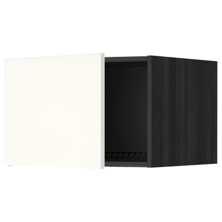 Верхний шкаф на холодильник, морозильник МЕТОД, черный, Хэггеби белый