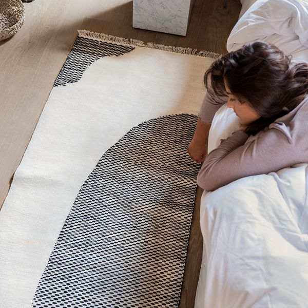 Ковер, неокрашенный черный/ручная работа 80x150 см IKEA LOKALT ЛОКАЛЬТ 404.994.98 - схема-чертеж с размерами