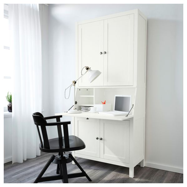 Бюро с дополнительным модулем ХЕМНЭС, белая морилка (89x198 см) - фото 2