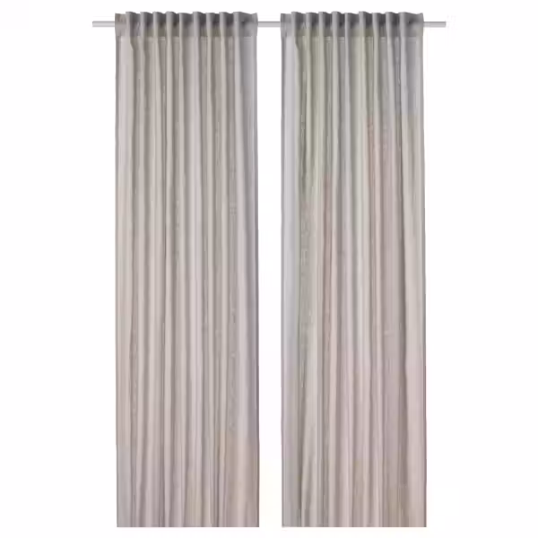 DYTÅG Гардины, 2 шт. - светло-серый/с лентой 145x300 см - фото 1