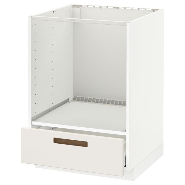 Напольный шкаф для духовки, с ящиком МЕТОД / МАКСИМЕРА, белый, Мэрста белый (60x60 см) - схема-чертеж с размерами
