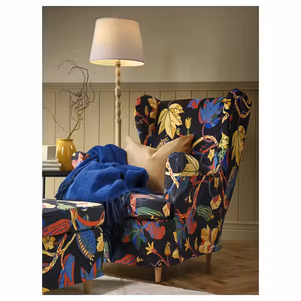 STRANDMON Чехол для кресла с подголовником - схема-чертеж с размерами