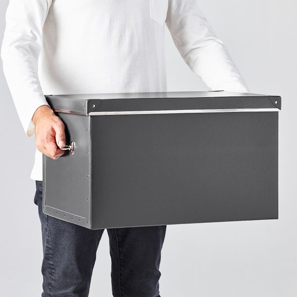 Коробка с крышкой, темно-серый 35x56x30 см IKEA ФЬЕЛЛА 303.956.70 - фото 6
