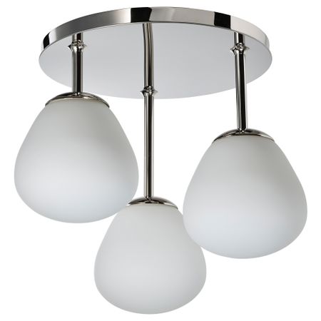 Потолочный светильник, 3 лампочки, хромированный, молочный стекло IKEA DEJSA ДЕЙСА 004.307.69