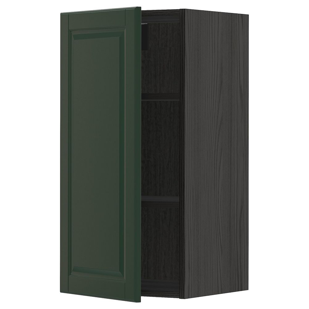 Шкаф навесной с полкой, черный/Будбин темно-зеленый 40x80 см IKEA МЕТОД 093.131.91 - схема-чертеж с размерами