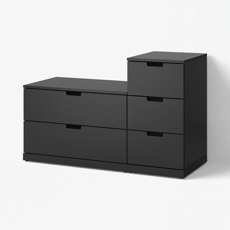 NORDLI Комод с 5 ящиками - антрацит 120x76 см