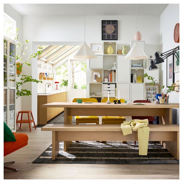 BERGSHYTTAN БЕРГСХЮТТАН Скамья - с эффектом тонировки березовый шпон 210x38 см - фото 3