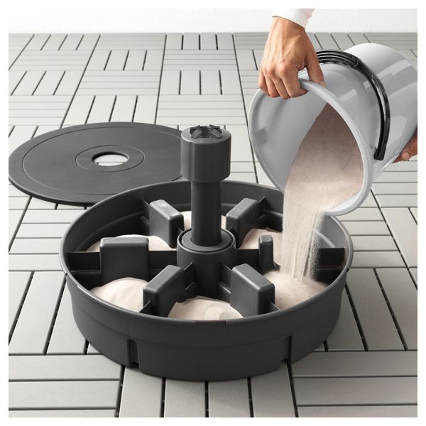 Зонт от солнца с опорой ЛОНГХОЛЬМЕН, бежевый, Гритэ темно-серый (300x250 см) - фото 3