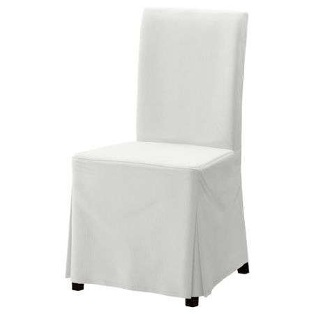 Стул с длинным чехлом ХЕНРИКСДАЛЬ, коричнево-чёрный, Блекинге белый